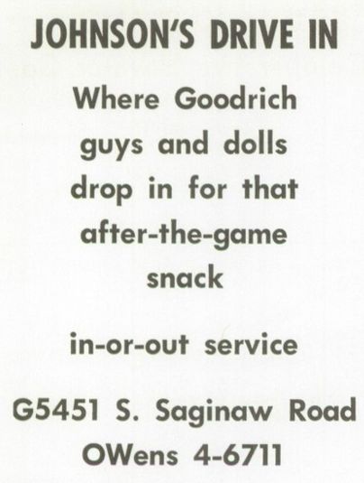 Johnsons Drive-In - 1965 Goodrich High Yearbook (newer photo)